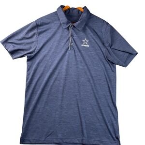 Dallas Cowboys Authentic Polo Shirt Mens Medium Navy Blue Excellent Space Dye